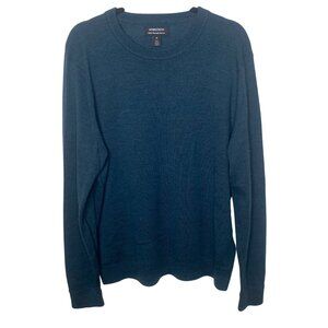Nordstrom Mens XL‎ Blue Merino Wool Long Sleeve Sweater Pullover Crewneck Preppy